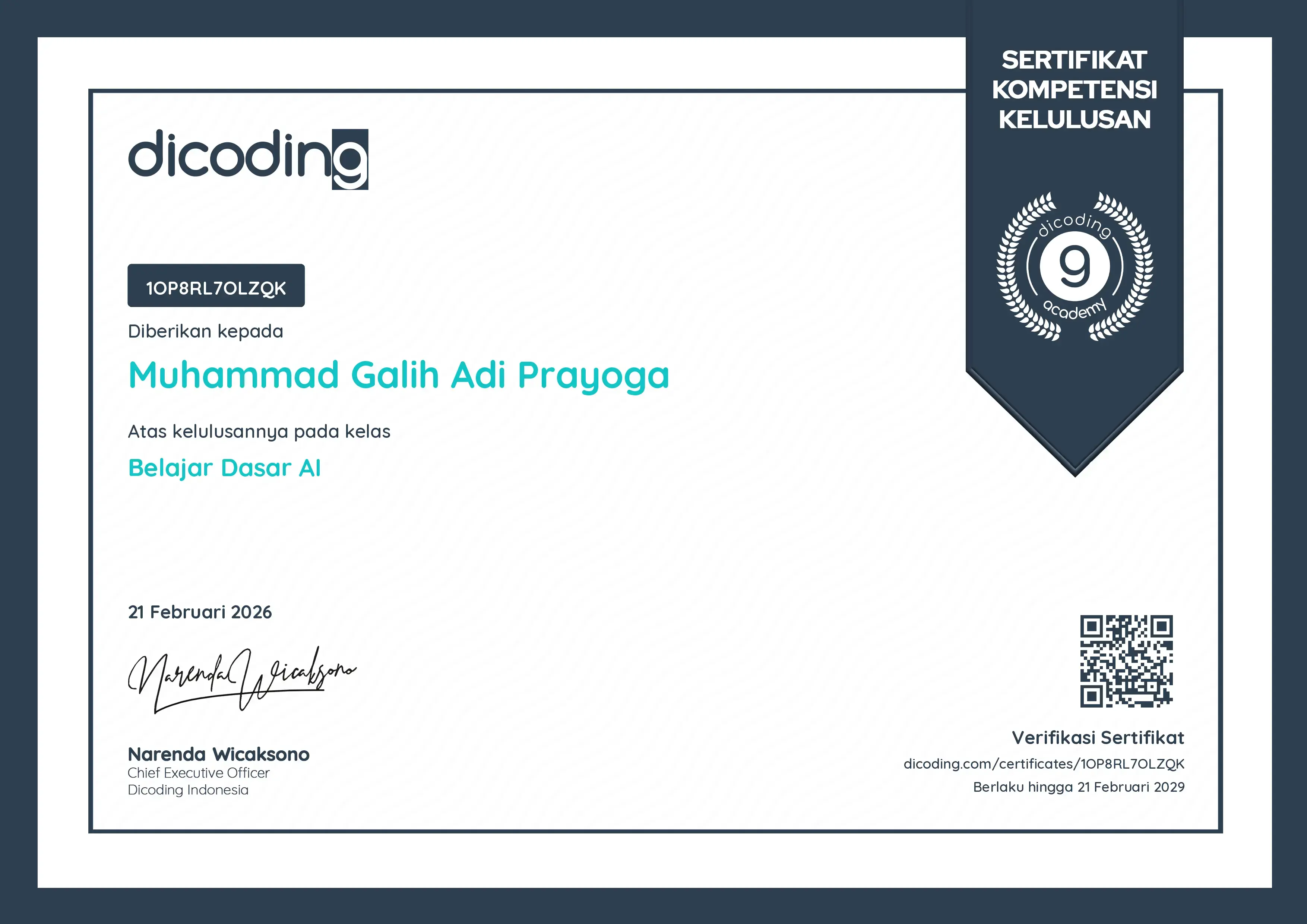 Basic AI Programming Certificate