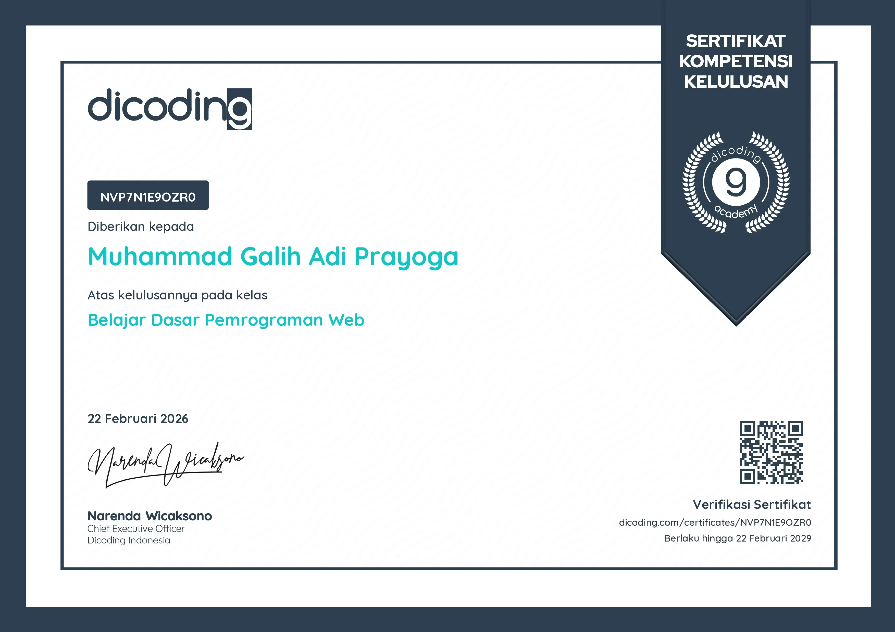 Basic Web Programming Certificate